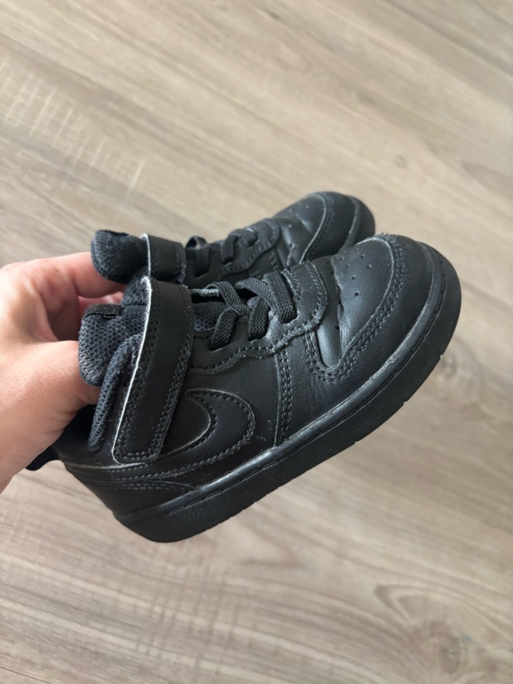 Nike Toddler Black Athletic Sneakers with Hook-and-Loop Strap
